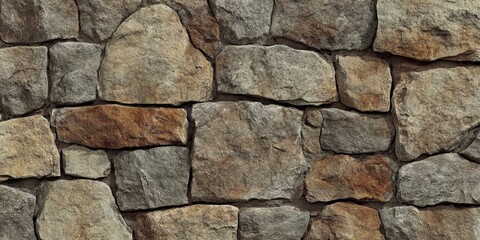 Fototapeta premium Rough stone wall with irregular shapes.