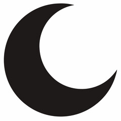  crescent moon, star silhouette, vector