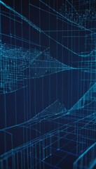 Obraz premium blue wire background with map