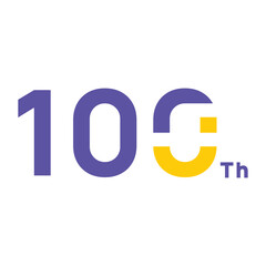100 Th Anniversary Number Design Flat Style Collection Vector Template Illustration