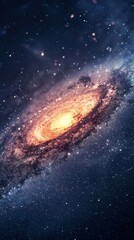 Fototapeta premium Spiral Galaxy in Space with Stars and Nebula