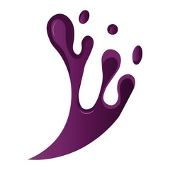 Grape Drip Illustration Design. Isolated on White Background.