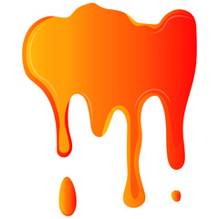 Orange Splatter Cartoon Design. Flat Vector Illustration