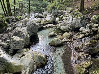 Sunik water grove or waterfalls on the Lepenca stream (Bovec, Slovenia) - Der Sunik-Wasserhain oder Wasserfälle am Bach Lepenca (Slowenien) - Šunikov vodni gaj v Lepeni (Slovenija) © Mario
