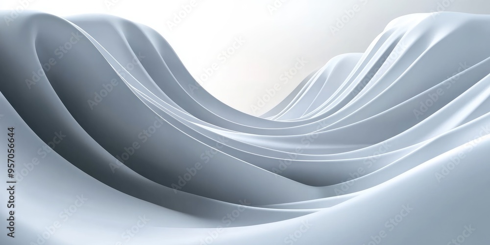 Poster 3d rendering of a smooth abstract background in white and gray tones showcasing a modern design suit
