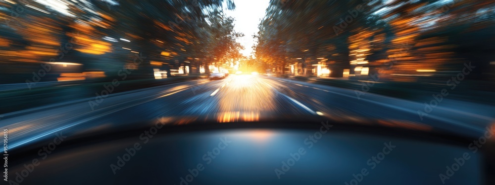 Poster 3d rendering of a blurred background suitable for an abstract illustration related to driving