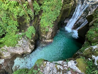 Sunik water grove or waterfalls on the Lepenca stream (Bovec, Slovenia) - Der Sunik-Wasserhain oder Wasserfälle am Bach Lepenca (Slowenien) - Šunikov vodni gaj v Lepeni (Slovenija) © Mario