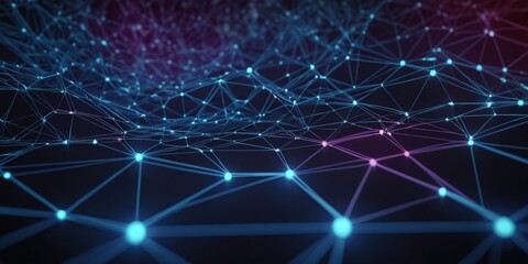 Fototapeta premium abstract background with connected lines and dots