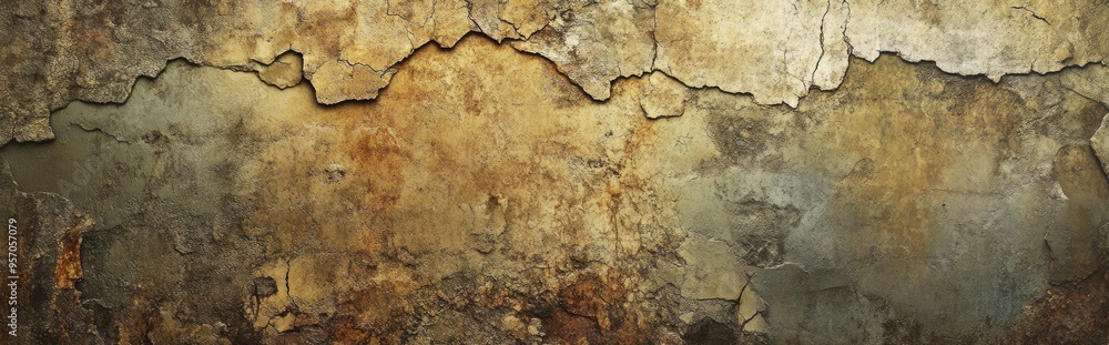 Poster 3d rendering of an old grunge weathered wall background featuring an abstract backdrop with cracks s