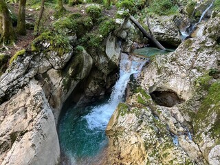 Sunik water grove or waterfalls on the Lepenca stream (Bovec, Slovenia) - Der Sunik-Wasserhain oder Wasserfälle am Bach Lepenca (Slowenien) - Šunikov vodni gaj v Lepeni (Slovenija) © Mario