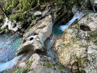 Sunik water grove or waterfalls on the Lepenca stream (Bovec, Slovenia) - Der Sunik-Wasserhain oder Wasserfälle am Bach Lepenca (Slowenien) - Šunikov vodni gaj v Lepeni (Slovenija) © Mario