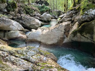Sunik water grove or waterfalls on the Lepenca stream (Bovec, Slovenia) - Der Sunik-Wasserhain oder Wasserfälle am Bach Lepenca (Slowenien) - Šunikov vodni gaj v Lepeni (Slovenija) © Mario