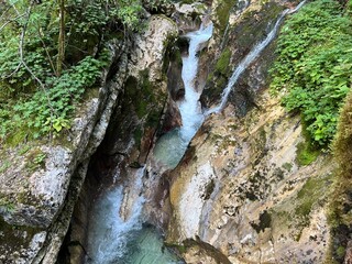 Sunik water grove or waterfalls on the Lepenca stream (Bovec, Slovenia) - Der Sunik-Wasserhain oder Wasserfälle am Bach Lepenca (Slowenien) - Šunikov vodni gaj v Lepeni (Slovenija) © Mario