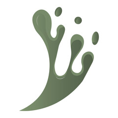 Matcha Dripped Illustration Isolated on White Background. Vector Graphic in Gradient Color