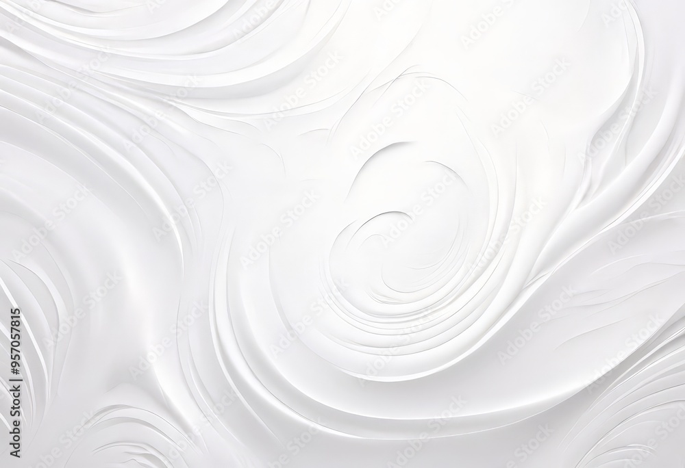 Wall mural white abstract background with smooth lines and swirls