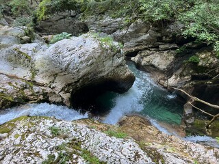 Sunik water grove or waterfalls on the Lepenca stream (Bovec, Slovenia) - Der Sunik-Wasserhain oder Wasserfälle am Bach Lepenca (Slowenien) - Šunikov vodni gaj v Lepeni (Slovenija) © Mario