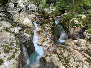 Sunik water grove or waterfalls on the Lepenca stream (Bovec, Slovenia) - Der Sunik-Wasserhain oder Wasserfälle am Bach Lepenca (Slowenien) - Šunikov vodni gaj v Lepeni (Slovenija) © Mario