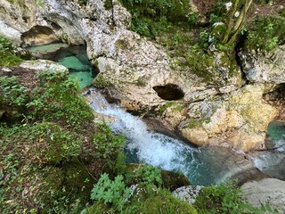 Sunik water grove or waterfalls on the Lepenca stream (Bovec, Slovenia) - Der Sunik-Wasserhain oder Wasserfälle am Bach Lepenca (Slowenien) - Šunikov vodni gaj v Lepeni (Slovenija) © Mario