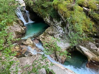 Sunik water grove or waterfalls on the Lepenca stream (Bovec, Slovenia) - Der Sunik-Wasserhain oder Wasserfälle am Bach Lepenca (Slowenien) - Šunikov vodni gaj v Lepeni (Slovenija) © Mario