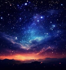 Fototapeta premium night sky with stars and clouds