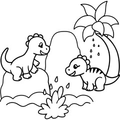 Playful baby dinosaurs 