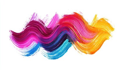 A zigzag brush stroke in bright colors, perfect for a vibrant and energetic design.