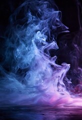 Obraz premium smoke cloud on black background