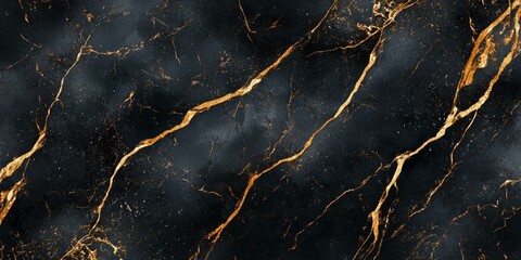 Black marble with gold veins.