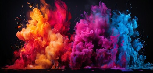 colorful smoke on black background