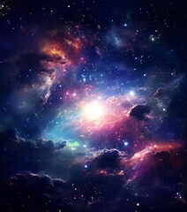 Fototapeta premium space scene with nebula and stars