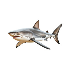 Fototapeta premium Shark object isolated on transparent png.