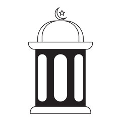 Hand Drawn Ramadan Kareem Lantern. Vector Sketch Design