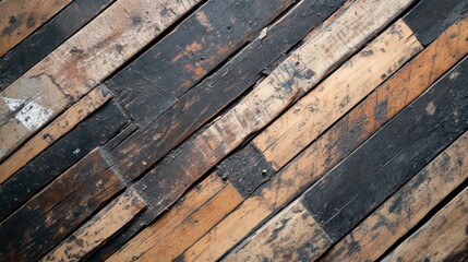 Close-up view of rustic wooden floor planks in a cozy room
