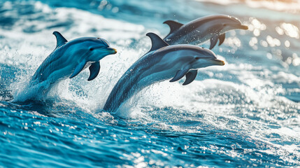 Dolphins Leaping in the Ocean: A Captivating Display of Grace and Freedom