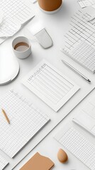 Professional Performance Management Tools and Reviews Isolated on Serene White Background