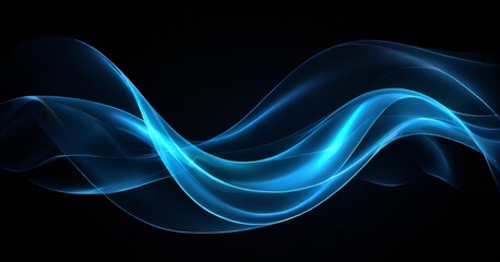Fototapeta premium blue waves on black background