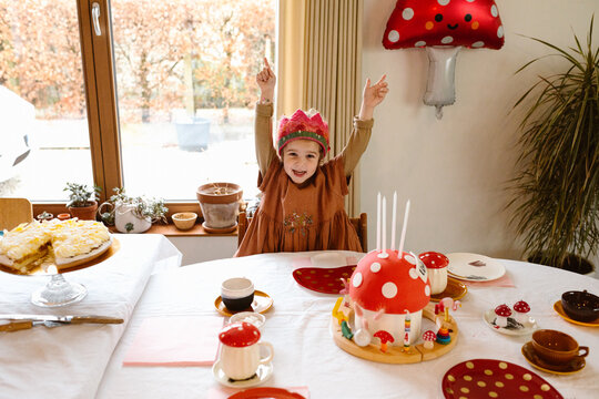 Excited birthday girl