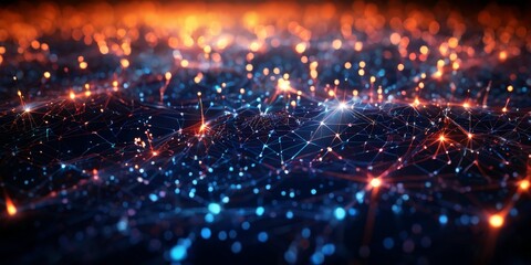 Obraz premium abstract background with glowing lights and stars