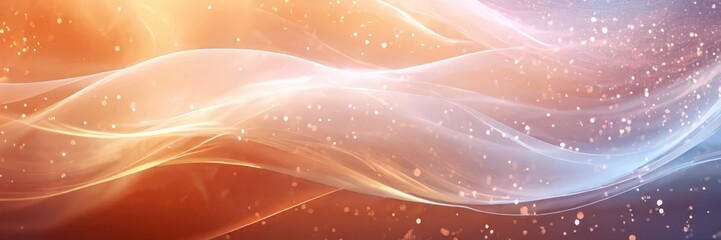 abstract background with white and orange waves