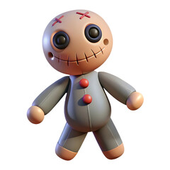 Fototapeta premium halloween doll on white background