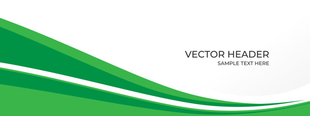 Green banner background. Abstract green header with wavy lines for website or presentation.