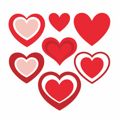 set of hearts, different kinds of heart shape vectors, simple and clean