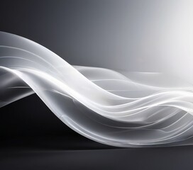 Obraz premium white wave light on black background