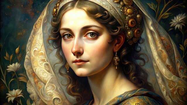 Renaissance masterwork featuring an enigmatic woman with an ethereal smile, surrounded by subtle sfumato and intricate details, evoking mystery and artistic excellence.
