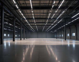 Obraz premium Empty warehouse with marble floor