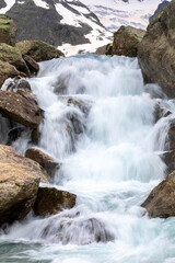 Steinwasserfall am Steingletscher, Berner Oberland, Schweiz