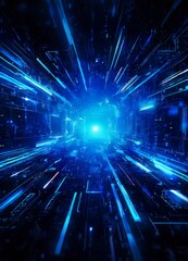 Obraz premium abstract futuristic background with blue and black lines