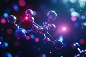 Futuristic 3D DNA helix representing cutting-edge medical technology. Intricate molecular structure in a digital, high-tech environment, symbolizing advancements in genetic research, biotechnology, an