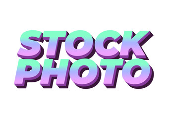 Stock photo. Text effect in 3D style with modern colors