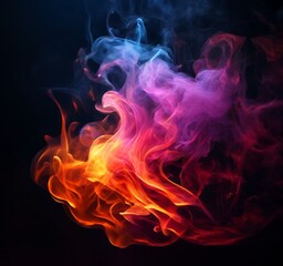 Fototapeta premium colorful smoke on black background